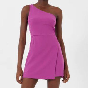 French Connection Whisper One Shoulder Envelope Dress in Vivid Viola, 2